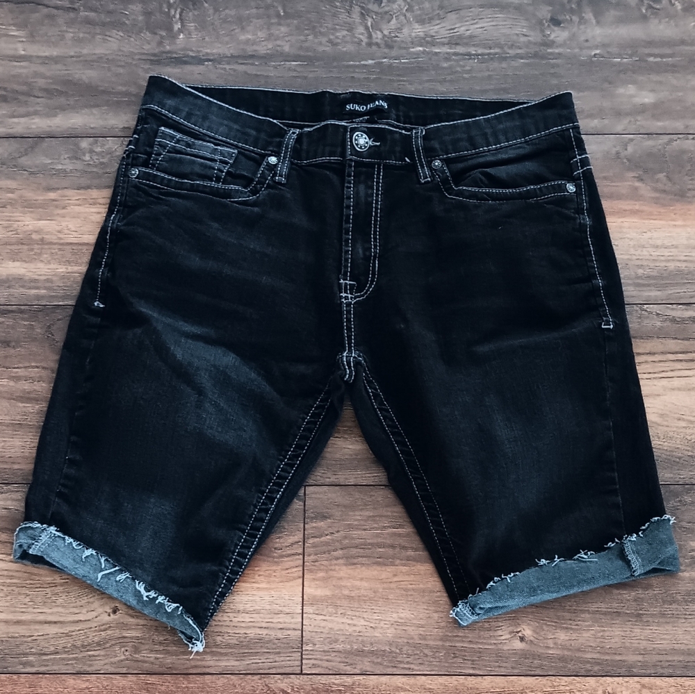 Black Denim Cutoff Shorts